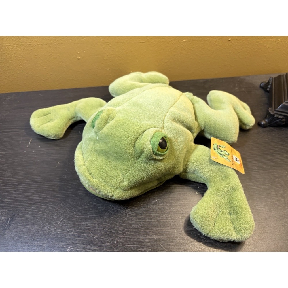 Vintage Gund WWF Green Frog Hand Puppet Plush Stuffed Animal 44296 NWT 12"